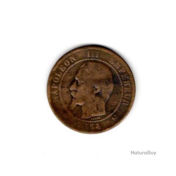 Pi�ce de Monnaie  France  10 centimes NAPOLEON III 1854 ROUEN
