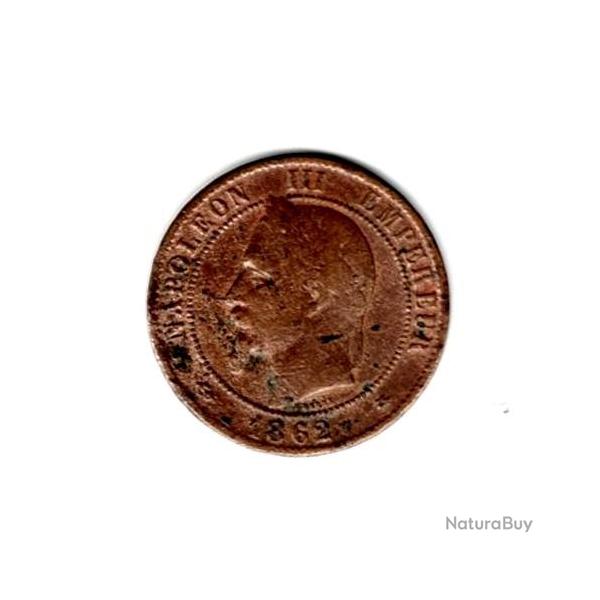 Pi�ce de Monnaie  France  10 centimes NAPOLEON III 1862 PARIS