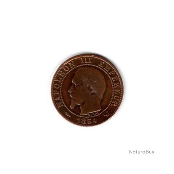 PIECE DE MONNAIE FRANCE  CINQ CENTIMES NAPOLEON III 1854 LILLE