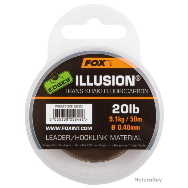 Fluorocarbone Illusion Leader Khaki 50m Fox 30