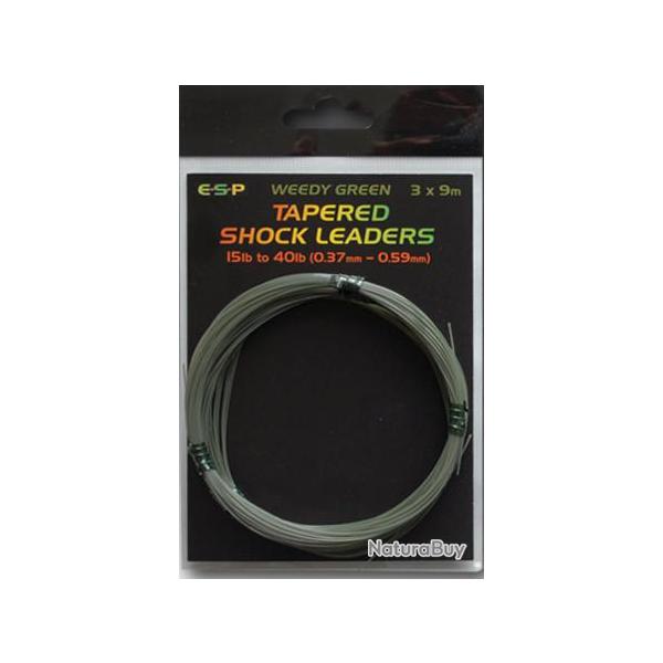 Tapered Shock leaders 9m. 0.37/0.59mm Esp
