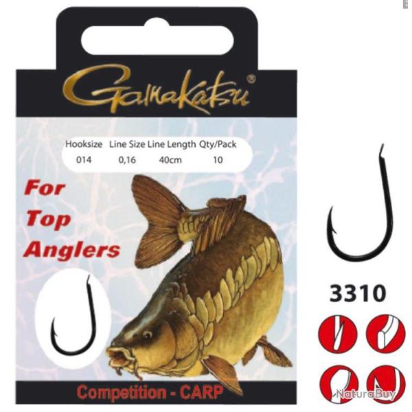 Hame�ons mont�s comp�tition 40cm BKS-3310B Carp Gamakatsu 18 / D 0.12mm