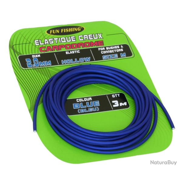 Elastique creux 2,0mm bleu 3m Fun fishing