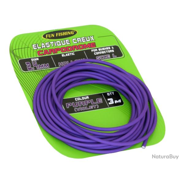 lastique creux 2,4mm violet 3m Fun fishing