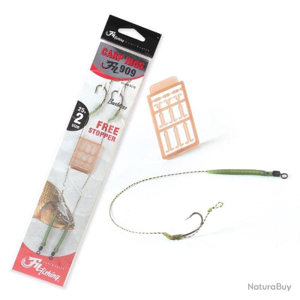 Bas de ligne Barbless Extra carp 25lb - 20cm 6