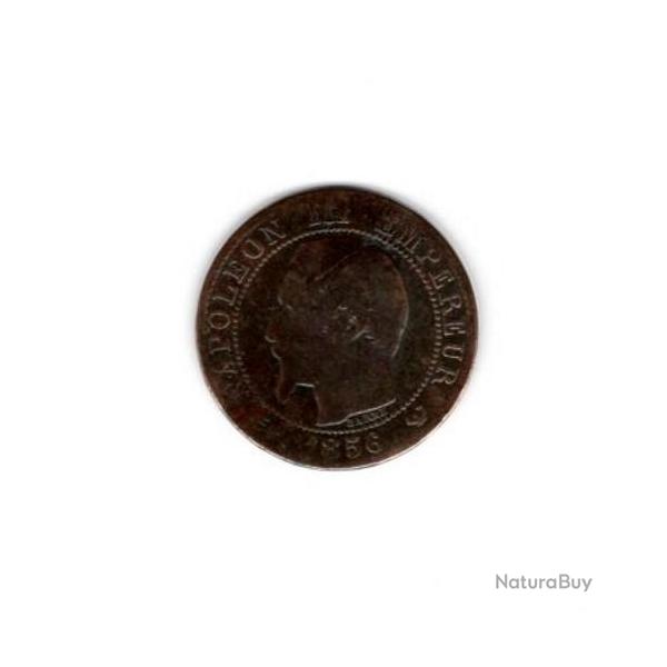 PIECE DE MONNAIE FRANCE  CINQ CENTIMES NAPOLEON III 1856 LILLE