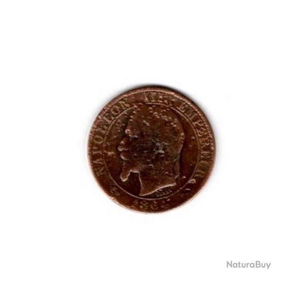 PIECE DE MONNAIE FRANCE  CINQ CENTIMES NAPOLEON III 1864 BORDEAUX