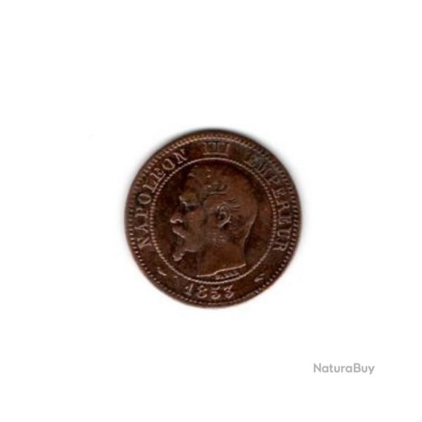 PIECE DE MONNAIE FRANCE  DEUX CENTIMES NAPOLEON III 1853 PARIS