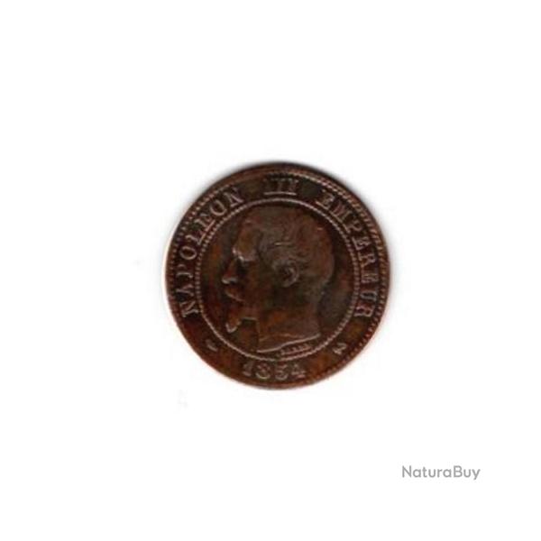 PIECE DE MONNAIE FRANCE  DEUX CENTIMES NAPOLEON III 1854 ROUEN
