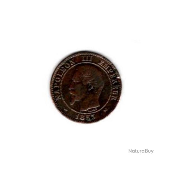 PIECE DE MONNAIE FRANCE  DEUX CENTIMES NAPOLEON III 1855 Rouen