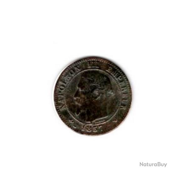 PIECE DE MONNAIE FRANCE  DEUX CENTIMES NAPOLEON III 1857 LILLE