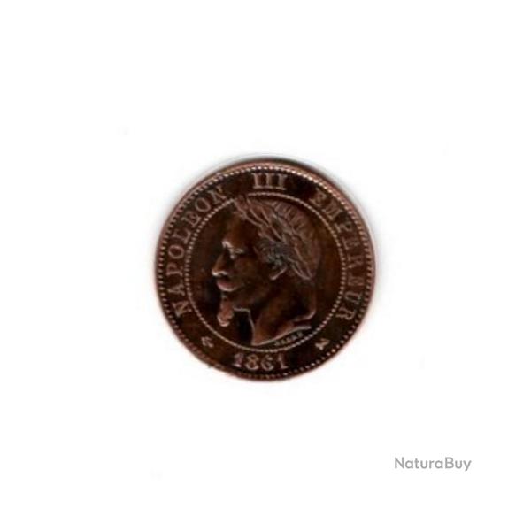 PIECE DE MONNAIE FRANCE  DEUX CENTIMES NAPOLEON III 1861 BORDEAUX