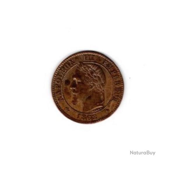 PIECE DE MONNAIE FRANCE  DEUX CENTIMES NAPOLEON III 1862 PARIS