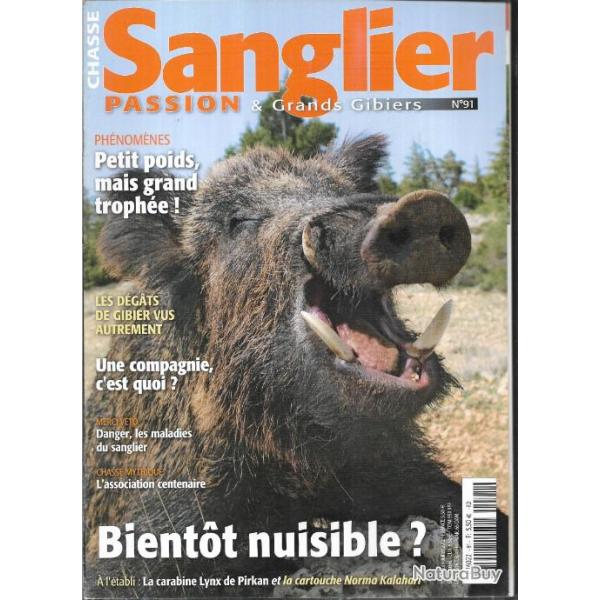 sanglier passion et grands gibiers n�91 , chien courant ,  armement ,