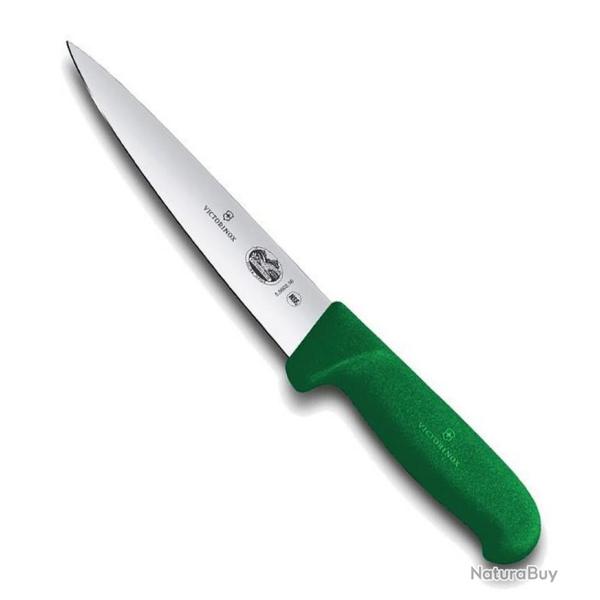Couteau � d�sosser/saigner "Fibrox vert", Long. lame 14 cm [Victorinox]
