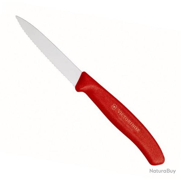 Couteau office "SwissClassic" lame crant�e 8 cm, Couleur rouge [Victorinox]
