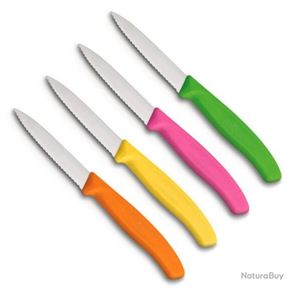 Couteau office "Flashy" lame crant�e 8 cm, Couleur orange [Victorinox]