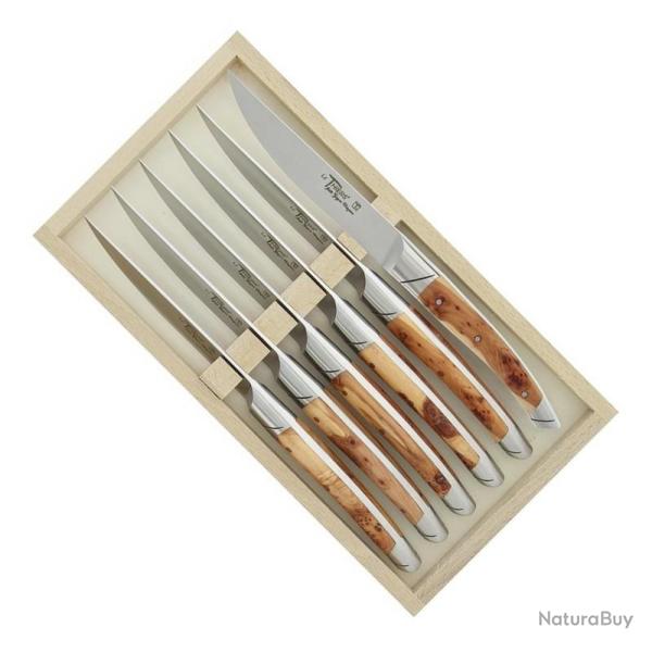 Coffret 6 couteaux de table "Le Thiers", Manche gen�vrier [Goyon-Chazeau]