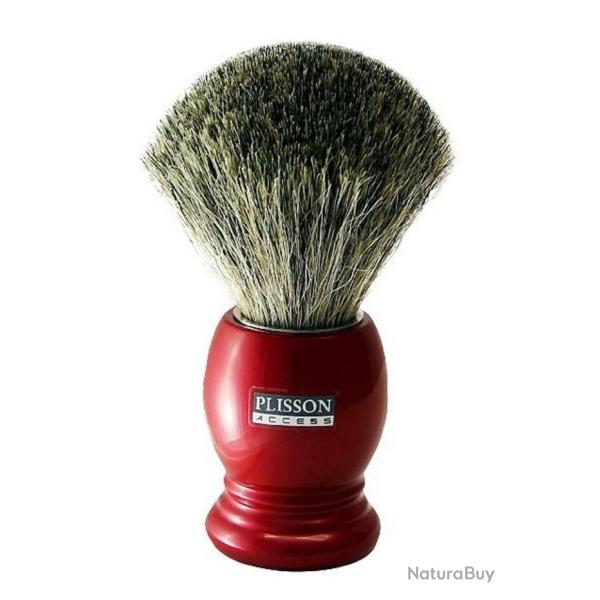 Blaireau "Essentiel" pur gris taille 12 nacr�, Couleur rouge [Plisson]