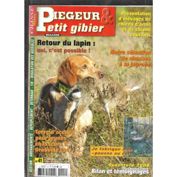 pigeur et petit gibier n41, lapin, levages de chiens d'arret et courants, vanneaux, ouverture 200
