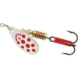 Cuiller Aglia argent et points rouges mepps 3