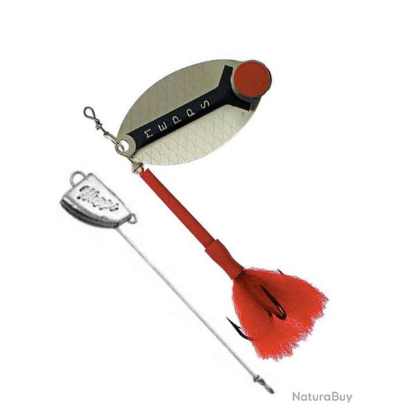 Cuiller Lusox argent pompon rouge mepps 1