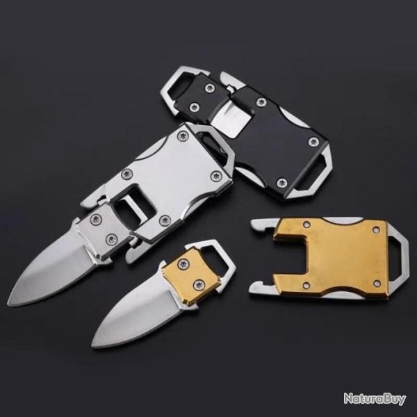 Mini Couteau tactique Multifonction NOIR Defense Survie Camping Outdoor