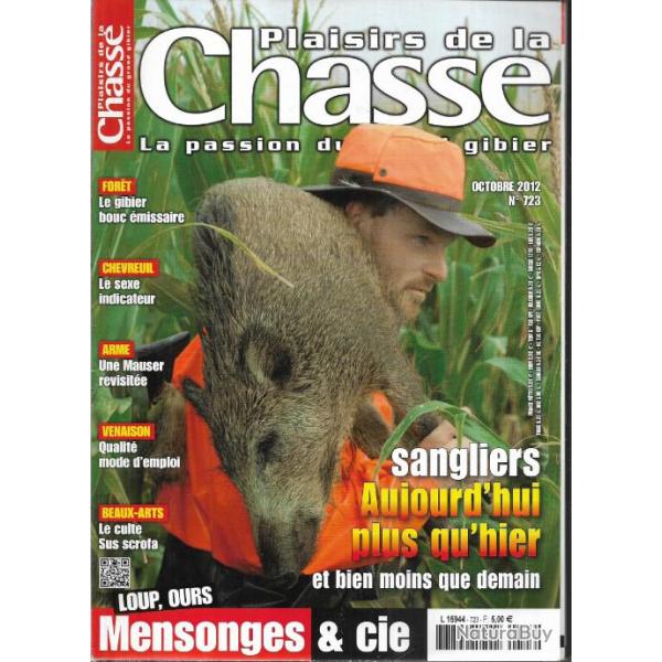 plaisirs de la chasse  octobre  2012 n 723 , sangliers , chevreuil, arme mauser revisit�, venaison,