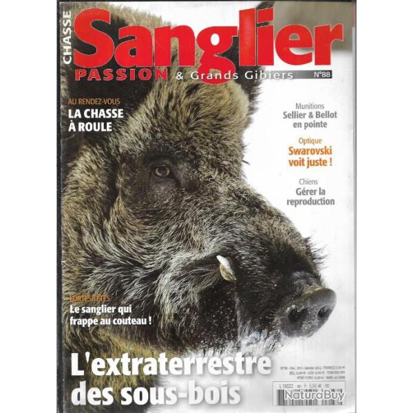 sanglier passion et grands gibiers n�88, la chasse � roule , munitions , optique , traque