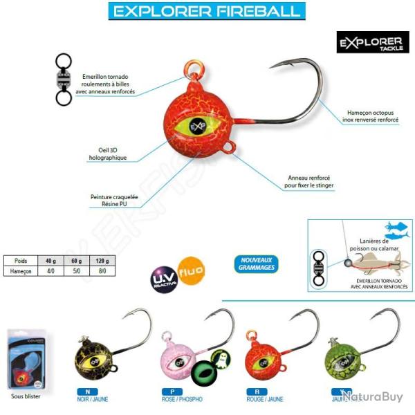 FIREBALL EXPLORER TACKLE 40 g Rouge Jaune