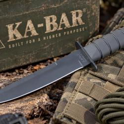 Couteau Tactical  KABAR Modified Tanto Lame Acier Carbone 1095 Manche Kraton Etui GFN USA KA1266