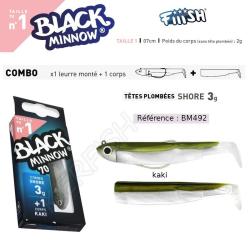 COMBO BLACK MINNOW 7 CM N&deg;1 FIIISH Kaki 7 cm / 3 g