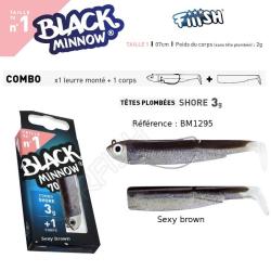 COMBO BLACK MINNOW 7 CM N&deg;1 FIIISH 7 cm / 3 g Sexy Brown
