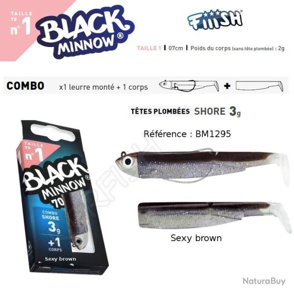 COMBO BLACK MINNOW 7 CM N�1 FIIISH 7 cm / 3 g Sexy Brown