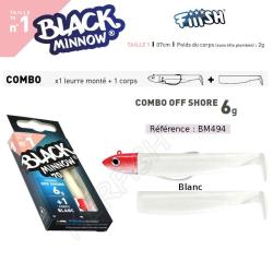 COMBO BLACK MINNOW 7 CM N&deg;1 FIIISH Blanc 7 cm / 6 g