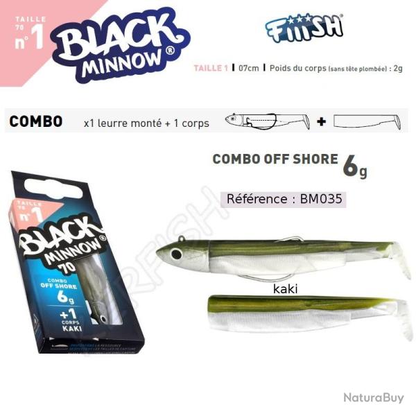 COMBO BLACK MINNOW 7 CM N�1 FIIISH Kaki 7 cm / 6 g