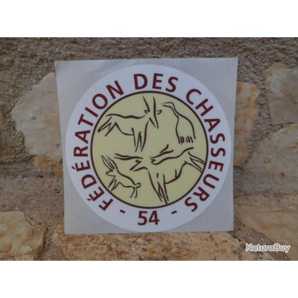 Magnifique autocollant Fdration des chasseurs 54