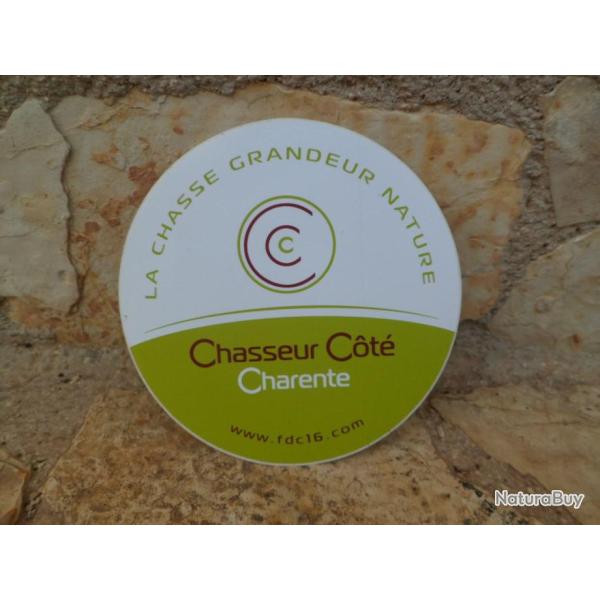 Magnifique autocollant Fdration des chasseurs de la Charente "La Chasse Grandeur Nature"