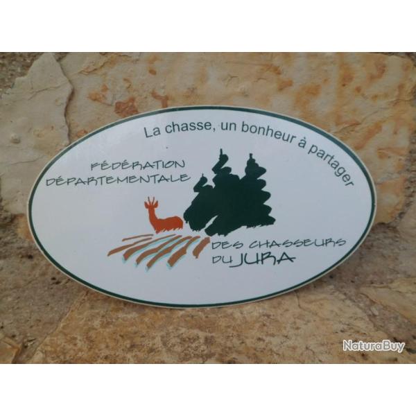 Magnifique autocollant Fdration des Chasseurs du Jura "Un Bonheur  Partager"