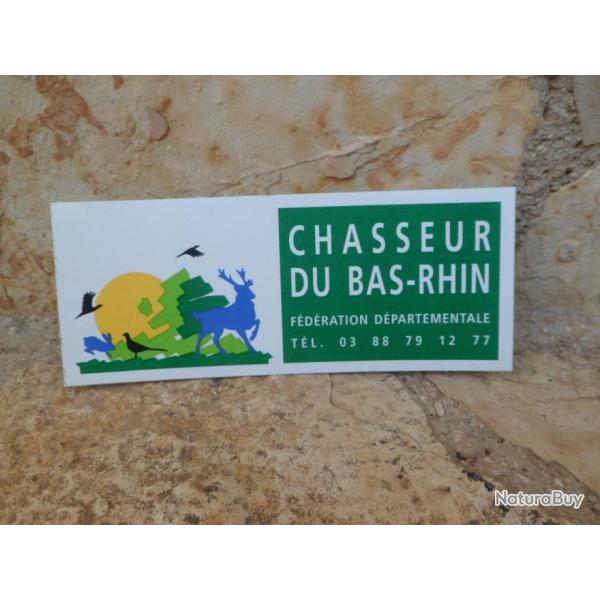 Superbe autocollant Fdration Dpartementale des chasseurs du Bas Rhin ref 002