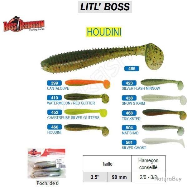 LITL' BOSS 3.5" - 9 cm BASS ASSASSIN Houdini