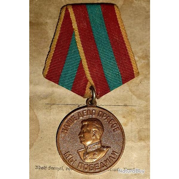 MEDAILLE RUSSE � POUR l'EXCELLENT TRAVAIL DURANT 1941-45 � /SECONDE G   /4604