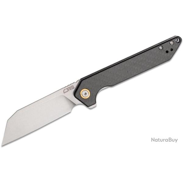 Couteau CJRB Rampart Carbon Fibber Lame Acier D2 Stonewash Manche Fibre de Carbone J1907CF
