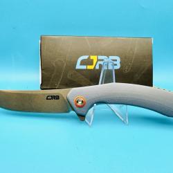 Couteau CJRB Gobi Blue/Gray Lame Acier D2 Stonewash Manche G10 Linerlock Clip J1906GYC