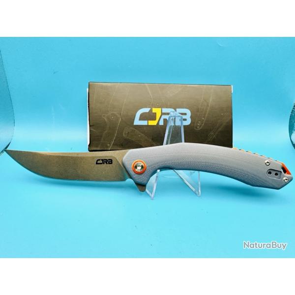 Couteau CJRB Gobi Blue/Gray Lame Acier D2 Stonewash Manche G10 Linerlock Clip J1906GYC