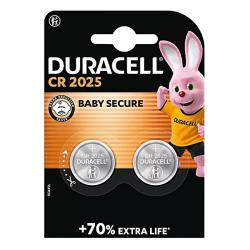 Pile Duracell Lithium CR2025 pour Proth&egrave;se Auditive, Montre, T&eacute;l&eacute;commande et Calculatrice