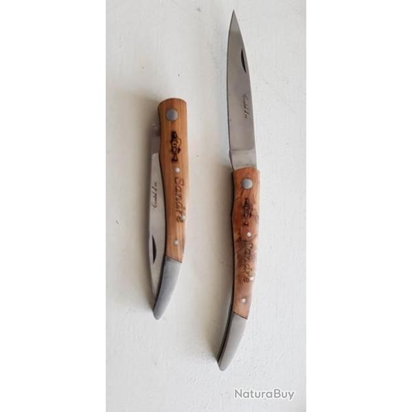 couteau pliant artisanal P�cheur manche Olivier - Motif SANDRE