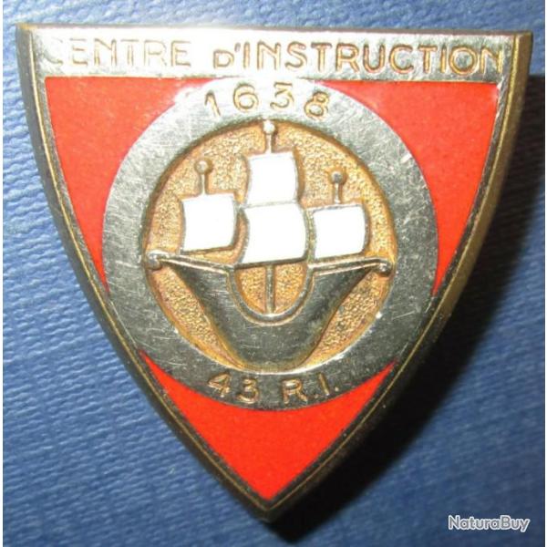 43� R.I, 1638, Centre d'Instruction, �mail, dos grenu
