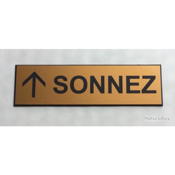 plaque grav�e pancarte OR "SONNEZ + FLECHE en haut Format 50x150 mm