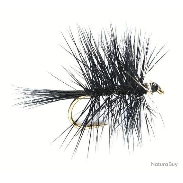 Mouche seche - hackled Dries Black bi-vis 1796 ham 16 Fulling Mill